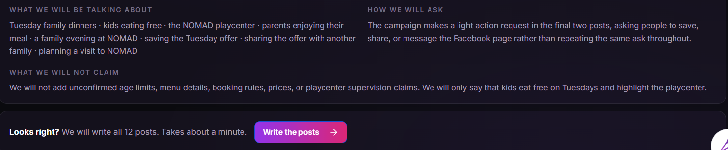 Campaign plan details